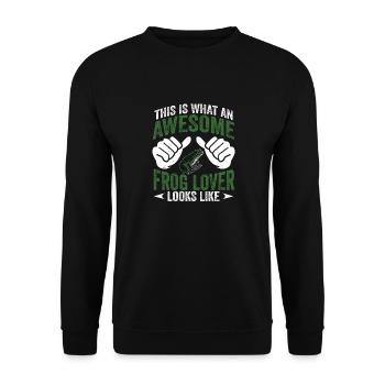 Drôle Un amoureux de grenouille génial ressemble à un crapaud Herpet - Sweat-shirt Unisexe - noir - Devant - Alina (178cm) & Michal (187cm)
