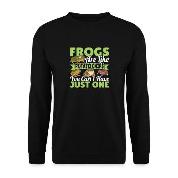 Frogs Are Like Potato Chips You Can't Have Just On - Unisex Sweatshirt - black - Front - Alina (178cm) & Michal (187cm)