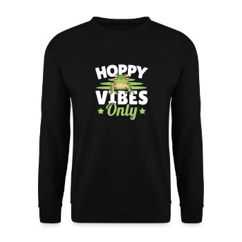 Frog Hoppy Vibes Only Amphibian Herpetologist Toad - Unisex Pullover - Schwarz - Vorne - Alina (178cm) & Michal (187cm)