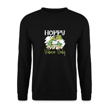 Amphibian Toad Frog Enthusiast Hoppy Vibes Only - Sweat-shirt Unisexe - noir - Devant - Alina (178cm) & Michal (187cm)
