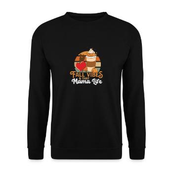 Fall Vibes That Mama Life Proud Mom Best Wife - Unisex Sweatshirt - black - Front - Alina (178cm) & Michal (187cm)