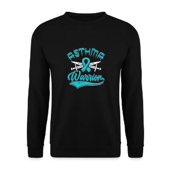 Asthma Warrior Asthma Fighter Wheezy - Unisex Sweatshirt - black - Front - Alina (178cm) & Michal (187cm)