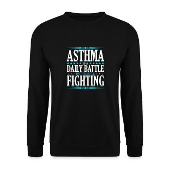 Asthma Ist Ein Täglicher Kampf Monat Des - Unisex Pullover - Schwarz - Vorne - Alina (178cm) & Michal (187cm)