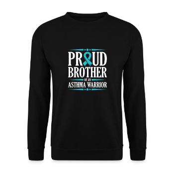 Stolzer Bruder Eines Asthma-kriegers Unterstützt - Unisex Pullover - Schwarz - Vorne - Alina (178cm) & Michal (187cm)
