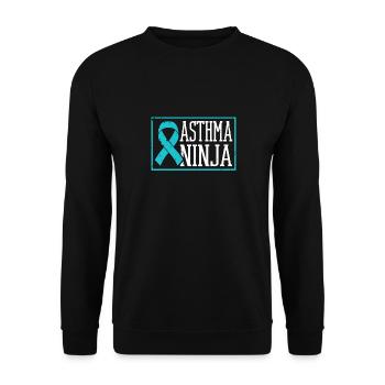 Asthma-ninja Asthmakämpfer Wheezy - Unisex Pullover - Schwarz - Vorne - Alina (178cm) & Michal (187cm)