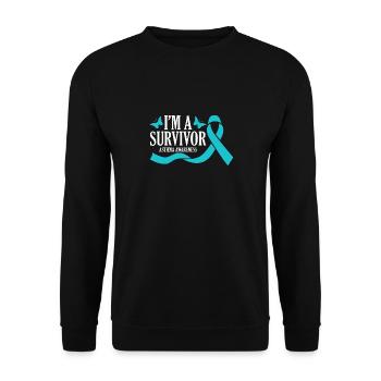 Unterstützen Sie Den Asthma-bewusstseinsmonat Ich - Unisex Pullover - Schwarz - Vorne - Alina (178cm) & Michal (187cm)