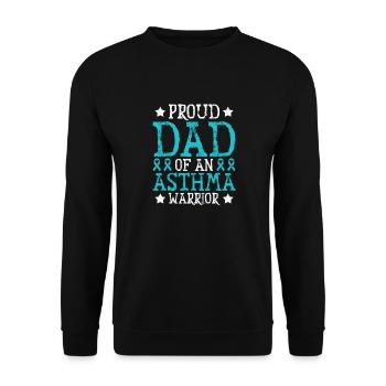 Stolzer Vater Eines Asthma-kriegers Unterstützt - Unisex Pullover - Schwarz - Vorne - Alina (178cm) & Michal (187cm)