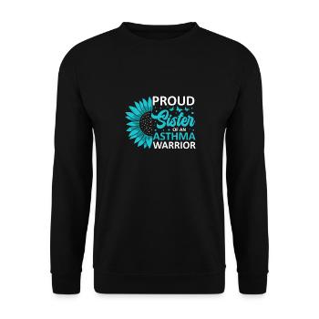 Stolze Schwester Eines Asthma-kriegers - Unisex Pullover - Schwarz - Vorne - Alina (178cm) & Michal (187cm)