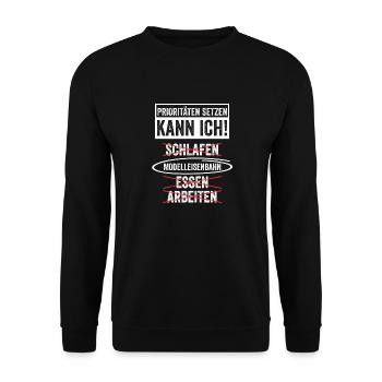Eisenbahn Dampflok Eisenbahner Modelleisenbahn Zug - Unisex Pullover - Schwarz - Vorne - Alina (178cm) & Michal (187cm)