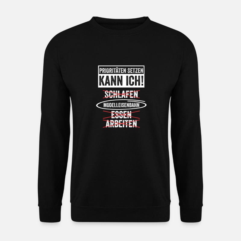 Eisenbahn Dampflok Eisenbahner Modelleisenbahn Zug - Unisex Pullover - Schwarz