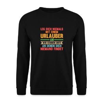 Sommerurlaub Urlauber Urlaub - Unisex Pullover - Schwarz - Vorne - Alina (178cm) & Michal (187cm)