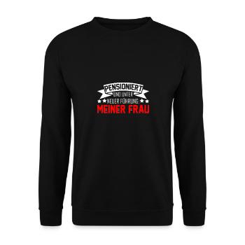 Ruhestand Pension Ruhestand Abschiedsgeschenk - Unisex Pullover - Schwarz - Vorne - Alina (178cm) & Michal (187cm)