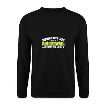 Witziges Rente Shirt Männer - Unisex Pullover - Schwarz - Vorne - Alina (178cm) & Michal (187cm)
