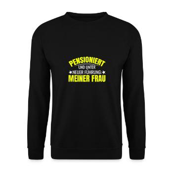 RuIm Ruhestand Frau Ist Chef Rentner Pensionist - Unisex Pullover - Schwarz - Vorne - Alina (178cm) & Michal (187cm)