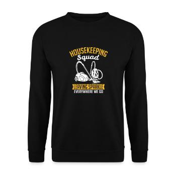 Aide domestique, femme de ménage, femme de ménage - Sweat-shirt Unisexe - noir - Devant - Alina (178cm) & Michal (187cm)