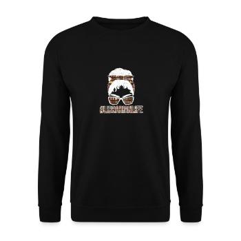 Gebleichter Bibliothekar Leben Lustige Bibliothek - Unisex Pullover - Schwarz - Vorne - Alina (178cm) & Michal (187cm)