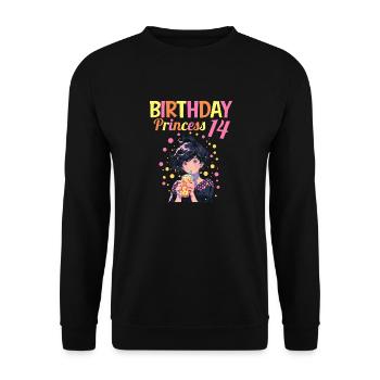 Anime Mandga Boba Bubble Tea 14th Birthday - Unisex Sweatshirt - black - Front - Alina (178cm) & Michal (187cm)