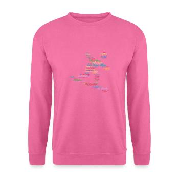 Skigebiete, Wortwolke, Snowboard - Unisex Pullover - Pink - Vorne