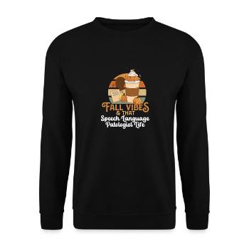 Fall Vibes That Speech Language Pathologist Life - Unisex Sweatshirt - black - Front - Alina (178cm) & Michal (187cm)