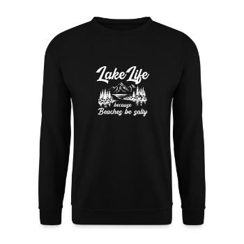 La vie lacustre parce que les plages soient salées - Outdoor - Sweat-shirt Unisexe - noir - Devant - Alina (178cm) & Michal (187cm)