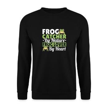 Crapaud Herpétologiste Amphibien Cool Frog Catcher Par - Sweat-shirt Unisexe - noir - Devant - Alina (178cm) & Michal (187cm)