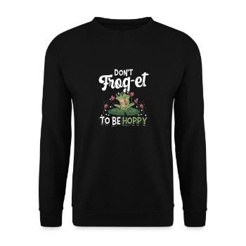 Mignon Dont Frog Et To Be Hoppy Herpétologiste Amphib - Sweat-shirt Unisexe - noir - Devant - Alina (178cm) & Michal (187cm)