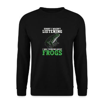 Herpetologist Amphibian Funny I Was Thinking About - Unisex Pullover - Schwarz - Vorne - Alina (178cm) & Michal (187cm)