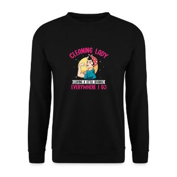 Aide domestique, femme de ménage, femme de ménage - Sweat-shirt Unisexe - noir - Devant - Alina (178cm) & Michal (187cm)