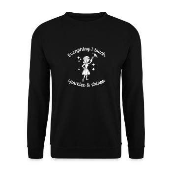 Aide domestique, femme de ménage, femme de ménage - Sweat-shirt Unisexe - noir - Devant - Alina (178cm) & Michal (187cm)