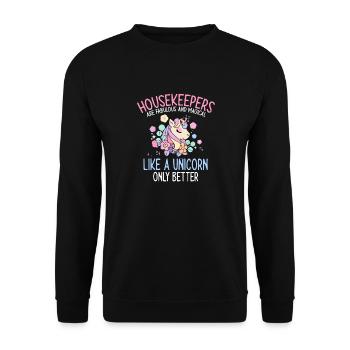 Aide domestique, femme de ménage, femme de ménage - Sweat-shirt Unisexe - noir - Devant - Alina (178cm) & Michal (187cm)