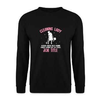 Aide domestique, femme de ménage, femme de ménage - Sweat-shirt Unisexe - noir - Devant - Alina (178cm) & Michal (187cm)