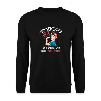 Aide domestique, femme de ménage, femme de ménage - Sweat-shirt Unisexe - noir - Devant - Alina (178cm) & Michal (187cm)