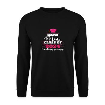 Drôle de fête de remise des diplômes Classe de maman senior de 2024 - Sweat-shirt Unisexe - noir - Devant - Alina (178cm) & Michal (187cm)
