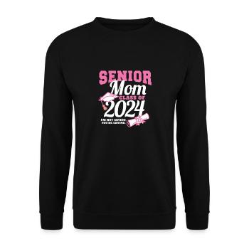 Proud Mama Of A Senior Mom Class of 2024 - Unisex Pullover - Schwarz - Vorne - Alina (178cm) & Michal (187cm)