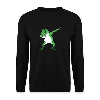Enfants Dabbing Grenouille Amphibien Cool Toad Lover - Sweat-shirt Unisexe - noir - Devant - Alina (178cm) & Michal (187cm)