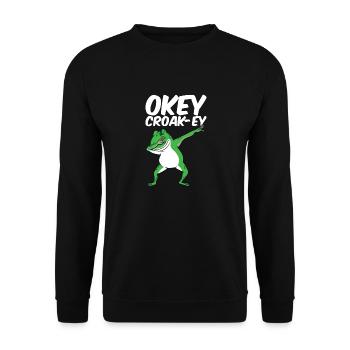 Dabbing Frog Amphibian Funny Okey Croakey Kids - Sweat-shirt Unisexe - noir - Devant - Alina (178cm) & Michal (187cm)