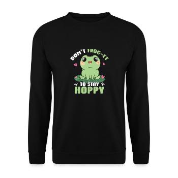 Crapaud Mignon Amphibien Cool Don’t Frog Et To Stay Hop - Sweat-shirt Unisexe - noir - Devant - Alina (178cm) & Michal (187cm)