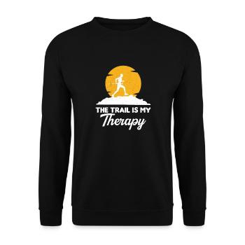 Le Trail est ma thérapie - Ultimate Trail Running - Sweat-shirt Unisexe - noir - Devant - Alina (178cm) & Michal (187cm)