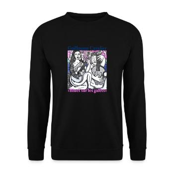 Blues on pebbles - Unisex Sweatshirt - black - Front - Alina (178cm) & Michal (187cm)