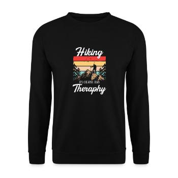 Hiking: Cheaper Than Therapy - Unisex Pullover - Schwarz - Vorne - Alina (178cm) & Michal (187cm)