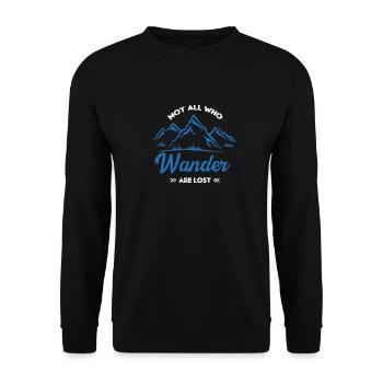 Not All Who Wander Are Lost - Unisex Pullover - Schwarz - Vorne - Alina (178cm) & Michal (187cm)