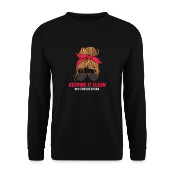 Aide domestique, femme de ménage, femme de ménage - Sweat-shirt Unisexe - noir - Devant - Alina (178cm) & Michal (187cm)