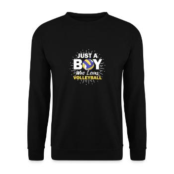 Just A Boy Who Loves Volleyball Player Blocker Spi - Unisex Sweatshirt - black - Front - Alina (178cm) & Michal (187cm)