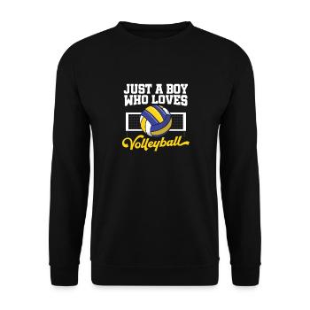 Just A Boy Who Loves Volleyball Player Men Blocker - Unisex Pullover - Schwarz - Vorne - Alina (178cm) & Michal (187cm)