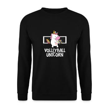 Spiker Setter Funny Cute Volleyball Unicorn - Unisex Sweatshirt - black - Front - Alina (178cm) & Michal (187cm)