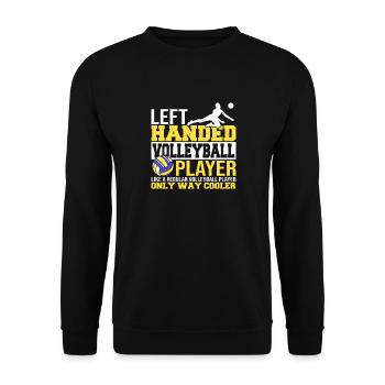 Funny Left Handed Volleyball Player Men Setter Lib - Unisex Pullover - Schwarz - Vorne - Alina (178cm) & Michal (187cm)