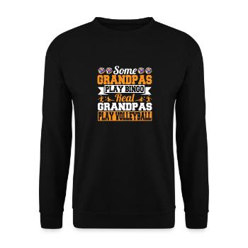 Grandfather Men Old Guy Real Grandpas Play Volleyb - Unisex Sweatshirt - black - Front - Alina (178cm) & Michal (187cm)