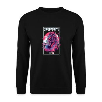 Tokyo Asie 80s Dragon Dragon Rétro Japonais - Sweat-shirt Unisexe - noir - Devant - Alina (178cm) & Michal (187cm)