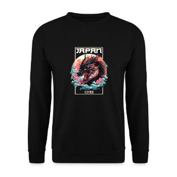 Tokyo Asie 80s Dragon Dragon Rétro Japonais - Sweat-shirt Unisexe - noir - Devant - Alina (178cm) & Michal (187cm)