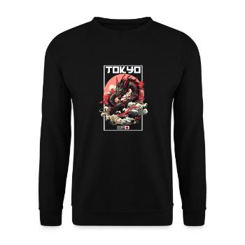 Tokyo Asie 80s Dragon Dragon Rétro Japonais - Sweat-shirt Unisexe - noir - Devant - Alina (178cm) & Michal (187cm)